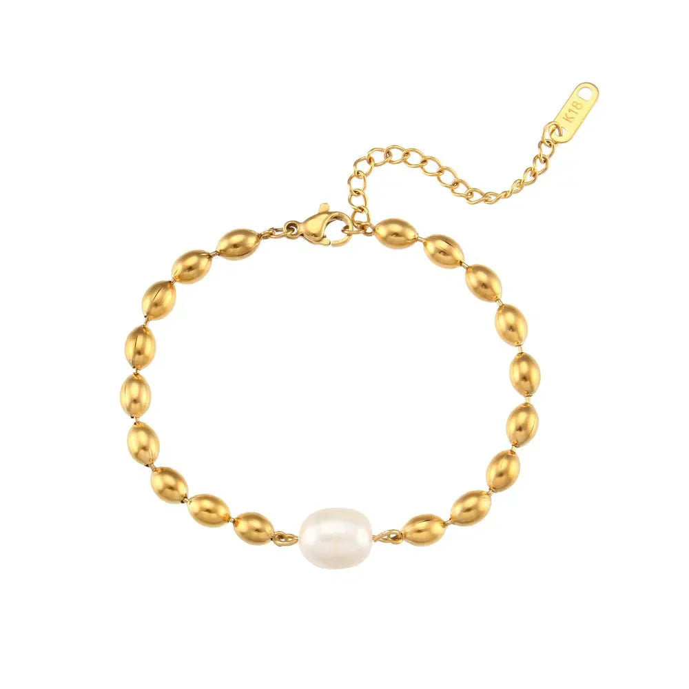 Beautiful Gold Pearl Bridal Jewelry Set