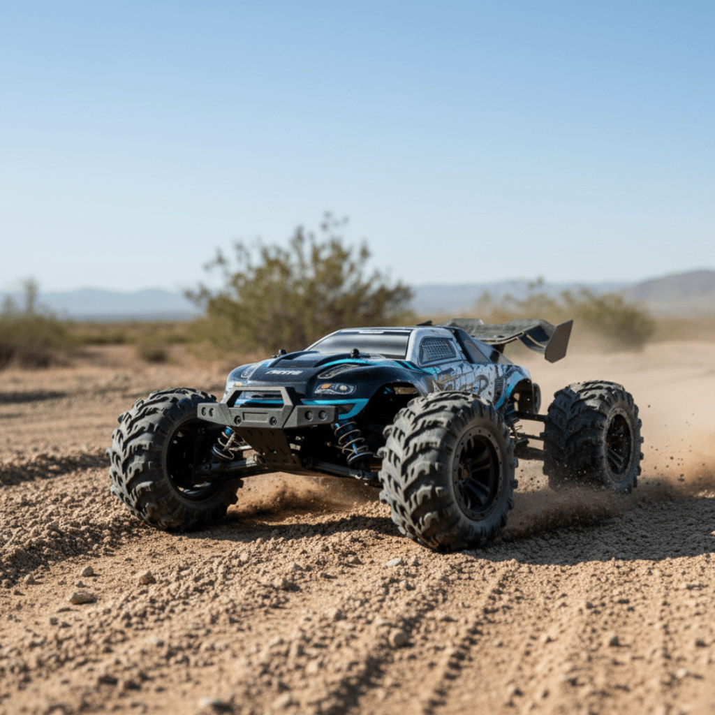 Fast 1:16 Scale Electric RC Monster Truck with LED Lights - Luxicro