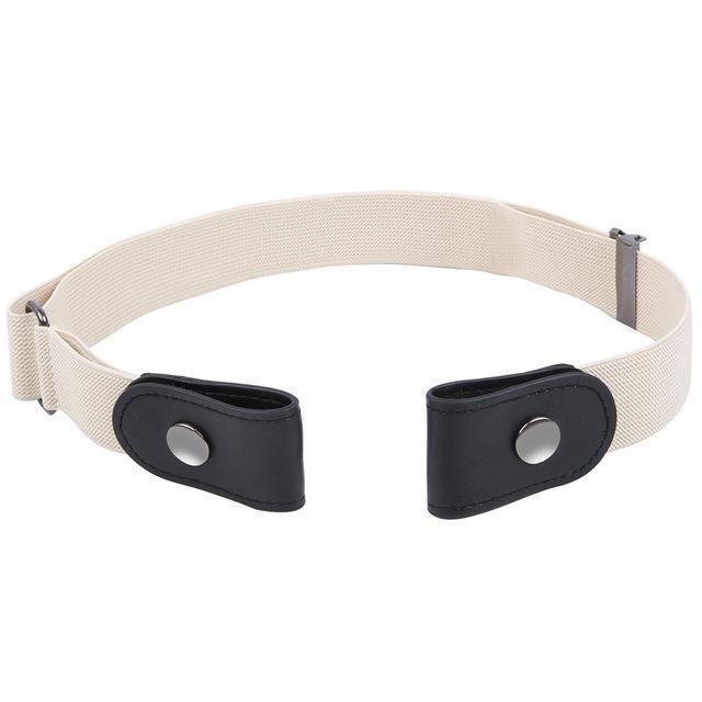 Simple Adjustable No-Buckle Leather Belt