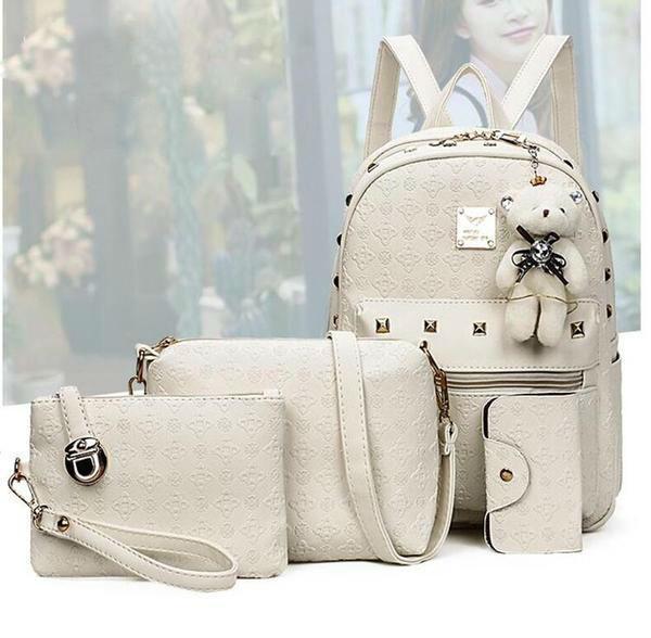 Cute Women's Plush Teddy Purse Set