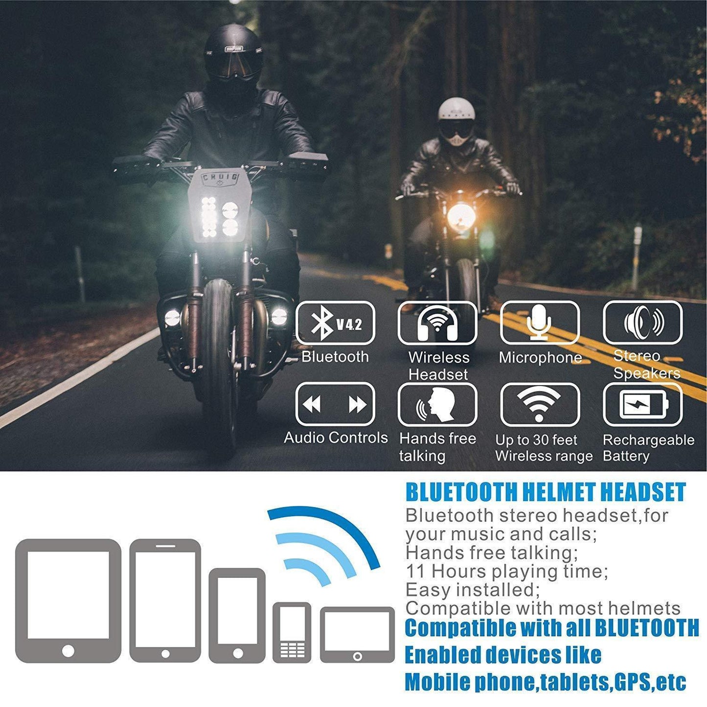 Compact Lightweight Helmet Headphones