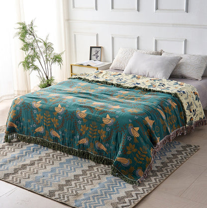 Cozy Double Sided Floral Blanket Throw