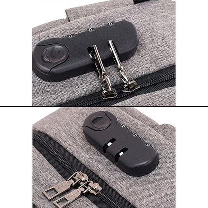 Secure 3-Pin Lock Anti-Theft USB Backpack