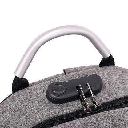 Secure 3-Pin Lock Anti-Theft USB Backpack