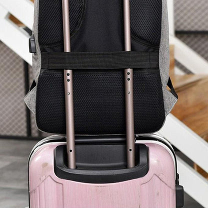 Secure 3-Pin Lock Anti-Theft USB Backpack