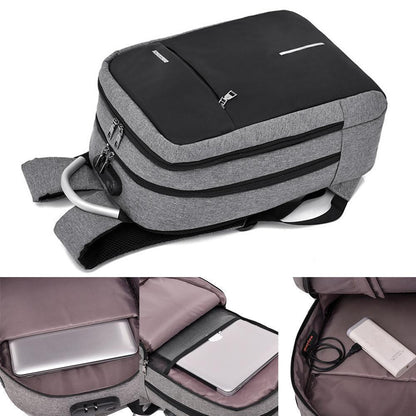 Secure 3-Pin Lock Anti-Theft USB Backpack