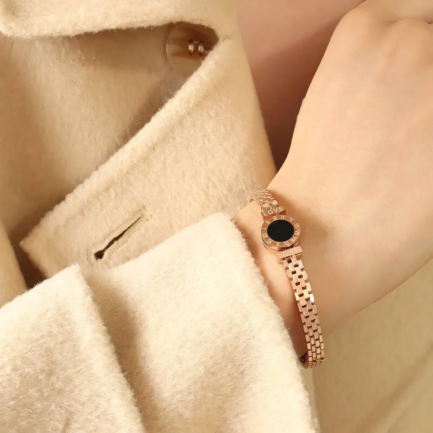 Classic Silver Roman Numeral Cuff Bangle