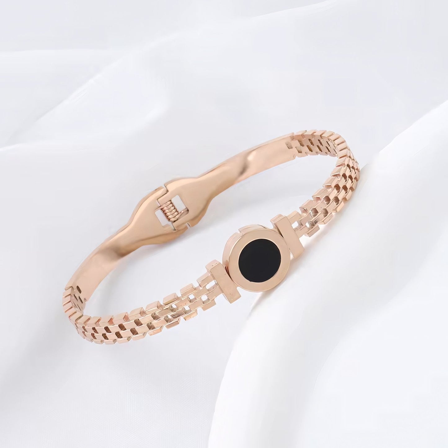 Classic Silver Roman Numeral Cuff Bangle