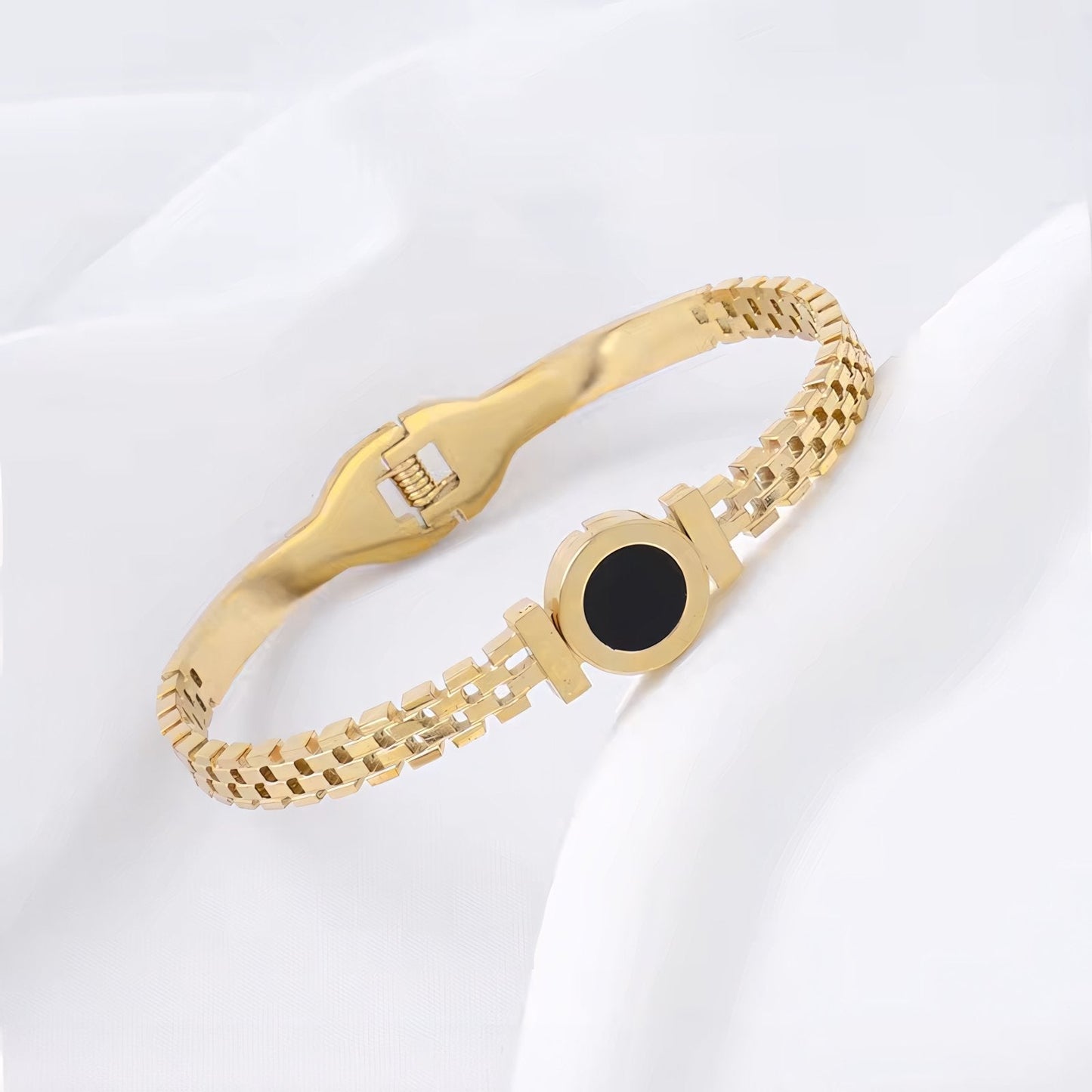 Classic Silver Roman Numeral Cuff Bangle