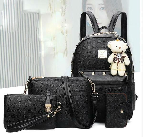Cute Women's Plush Teddy Purse Set