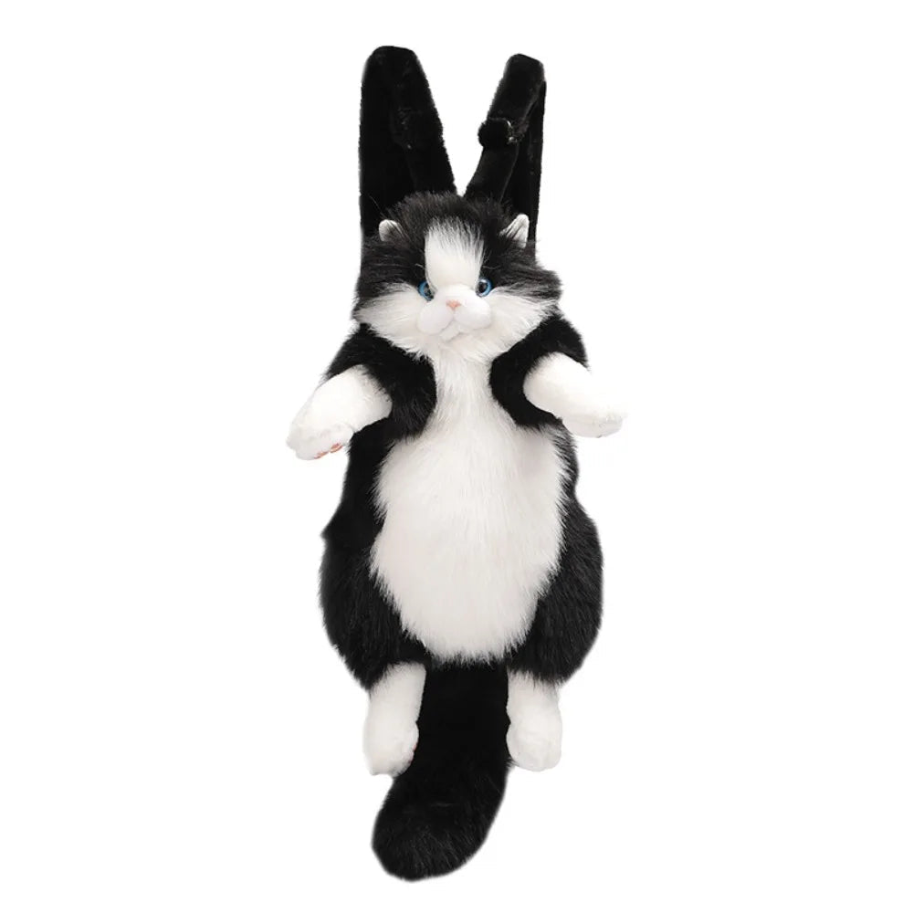 Cute Cat Fuzzy School Backpack