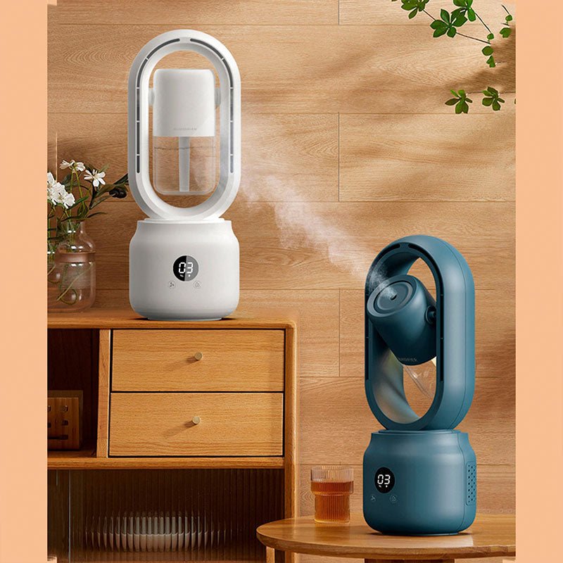 Silent Compact Fan with Humidifier and Night Light