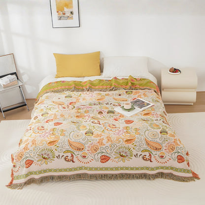 Cozy Fall Reversible Throw Blanket - Luxicro