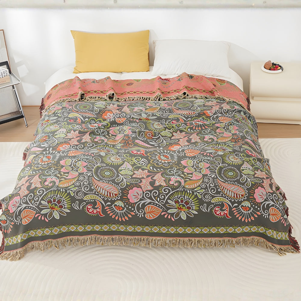 Cozy Fall Reversible Throw Blanket