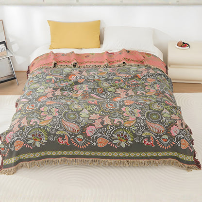 Cozy Fall Reversible Throw Blanket
