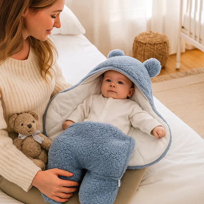Cute Teddy Soft Baby Blanket Pajama Set