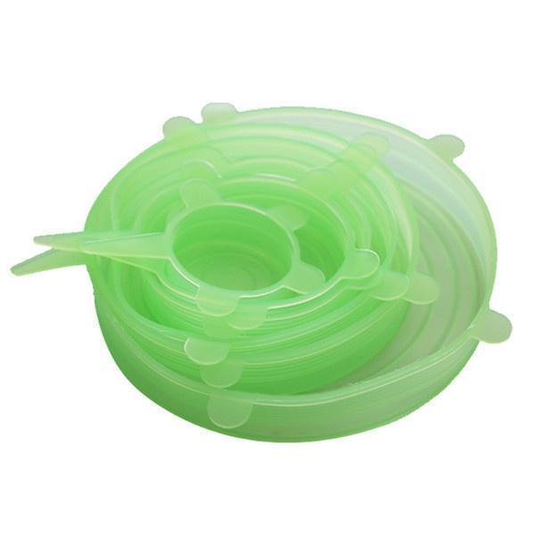 Leakproof Silicone Kitchen Container Lids (6 Pack)