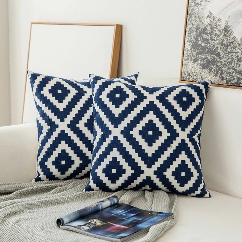 Blue Pattern Decorative Cushion Pillow