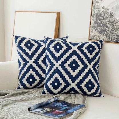 Blue Pattern Decorative Cushion Pillow