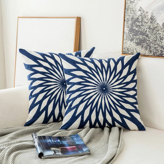 Blue Pattern Decorative Cushion Pillow - Luxicro
