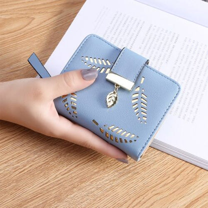 Premium Leather Wallet with Leaf Accent