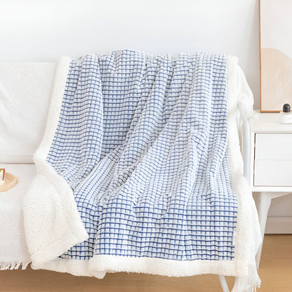Cozy Fleece Waffle Throw Blanket