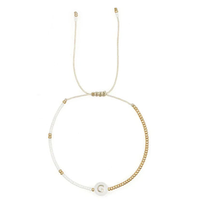 Stylish Monogram Bead Charm Bracelet