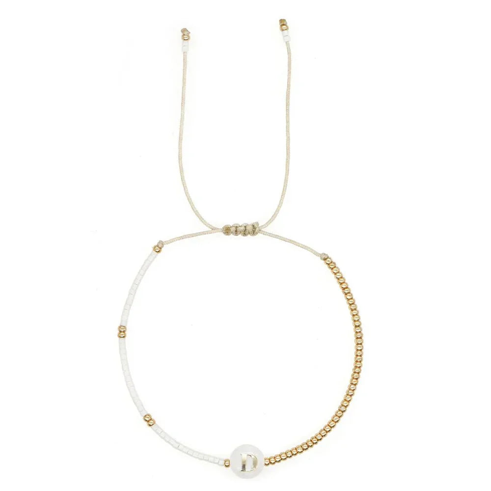 Stylish Monogram Bead Charm Bracelet