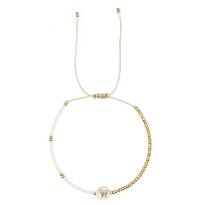 Stylish Monogram Bead Charm Bracelet