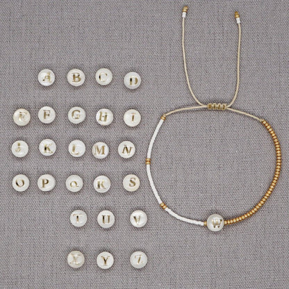 Stylish Monogram Bead Charm Bracelet