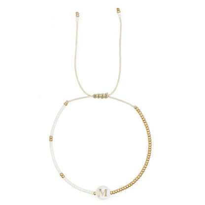 Stylish Monogram Bead Charm Bracelet