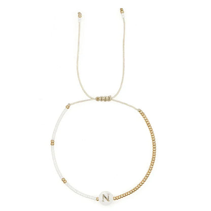 Stylish Monogram Bead Charm Bracelet