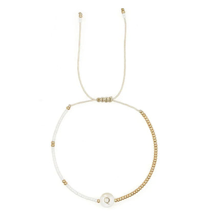 Stylish Monogram Bead Charm Bracelet