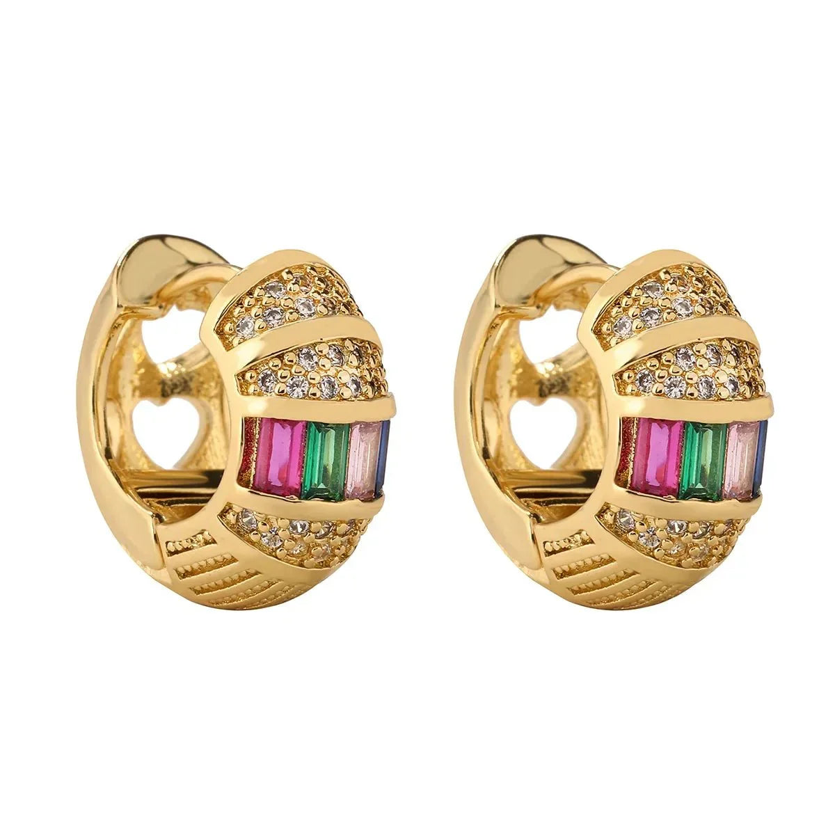Big Sparkle Huggie Drop Earrings