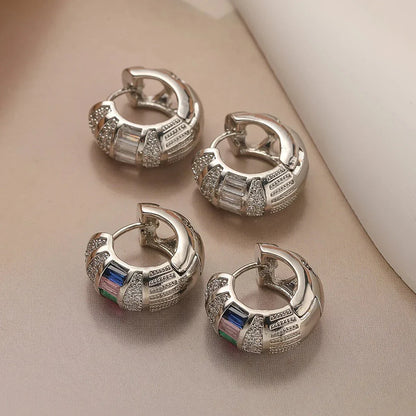 Big Sparkle Huggie Drop Earrings