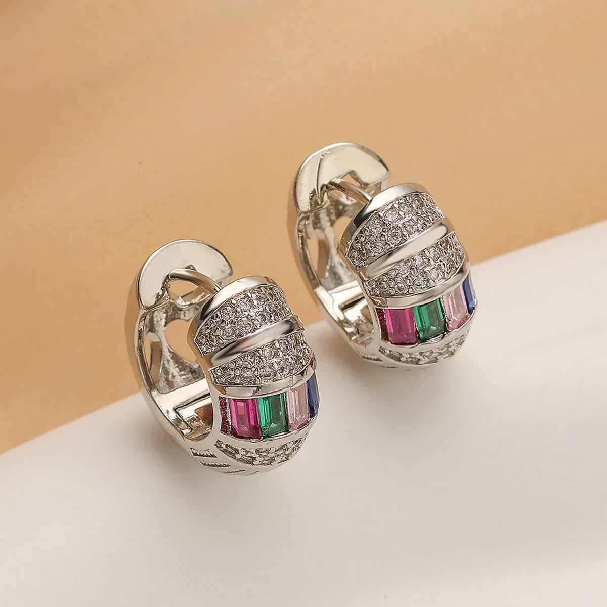 Big Sparkle Huggie Drop Earrings