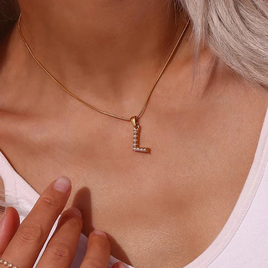Big Luxury Initial Pendant Necklace - Luxicro