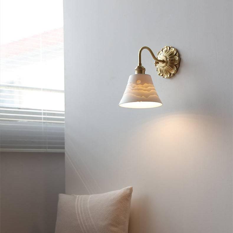 Elegant Brass Ceramic Wall Lamp