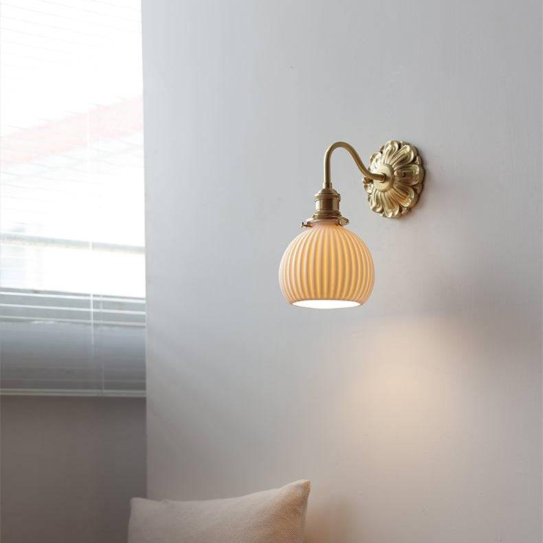 Elegant Brass Ceramic Wall Lamp