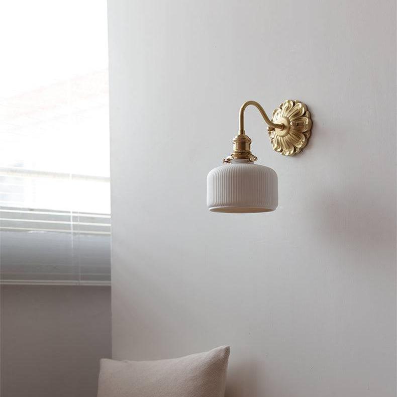 Elegant Brass Ceramic Wall Lamp