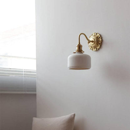 Elegant Brass Ceramic Wall Lamp