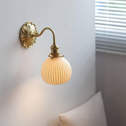 Elegant Brass Ceramic Wall Lamp - Luxicro