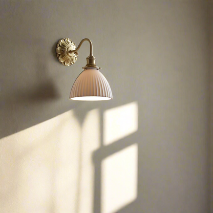 Elegant Brass Ceramic Wall Lamp