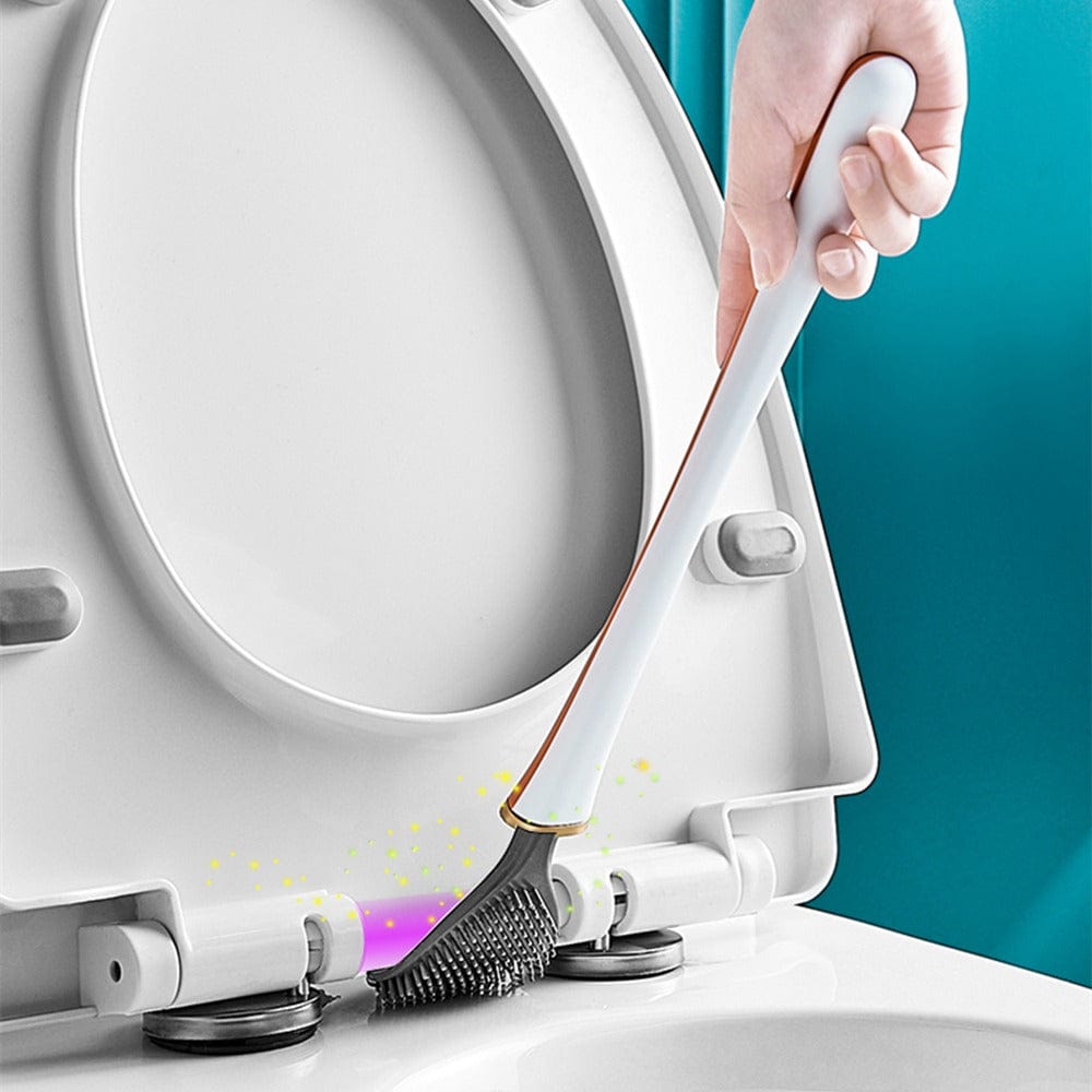 Hygienic Toilet Brush Set with Holder and Quick Dry Design
