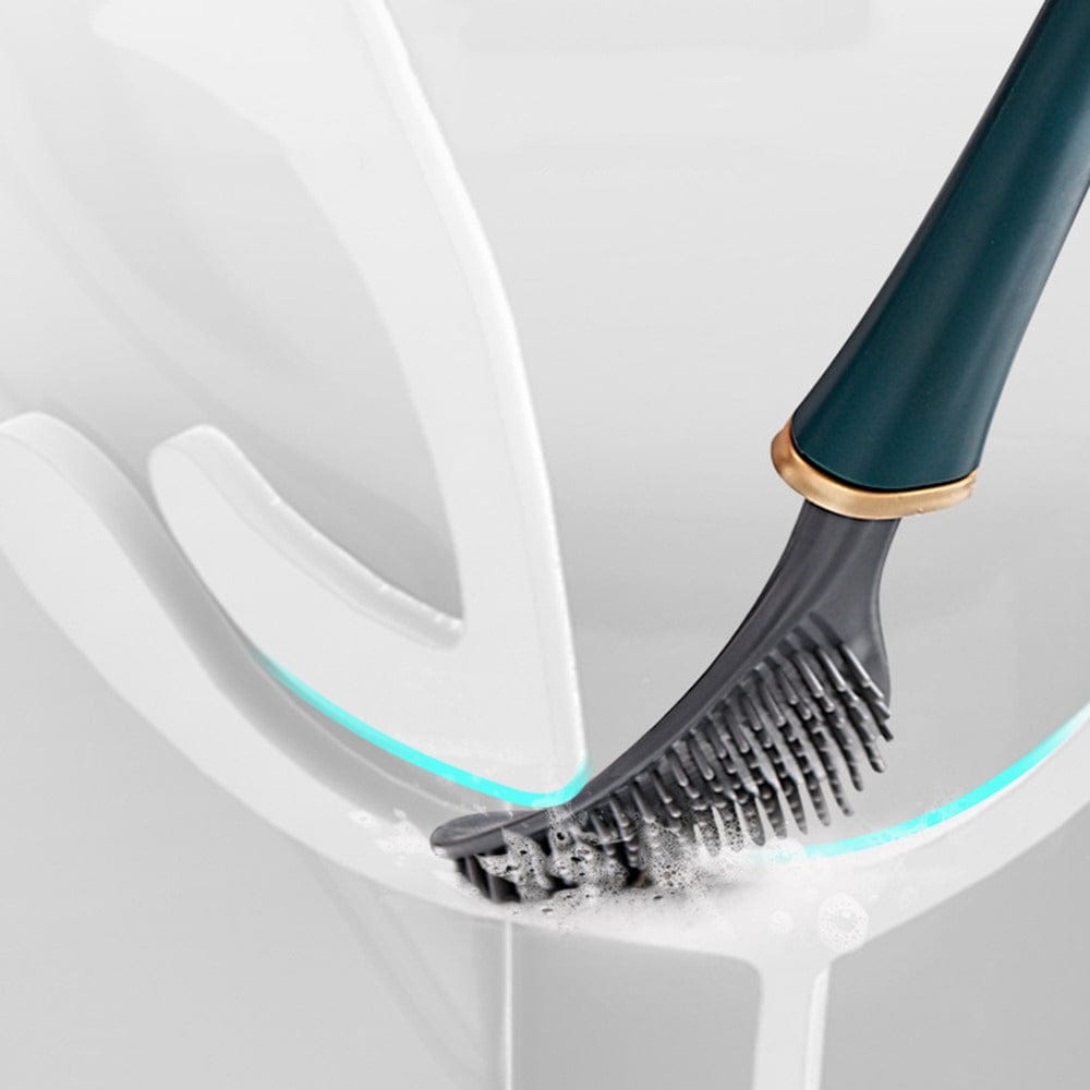 Hygienic Toilet Brush Set with Holder and Quick Dry Design
