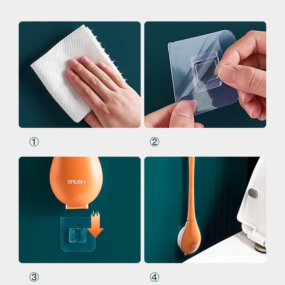 Hygienic Toilet Brush Set with Holder and Quick Dry Design