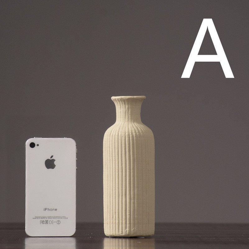 Elegant Gray Ceramic Floral Vase Pot