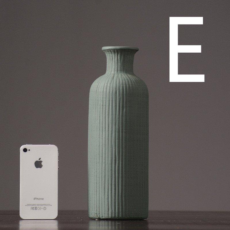 Elegant Gray Ceramic Floral Vase Pot