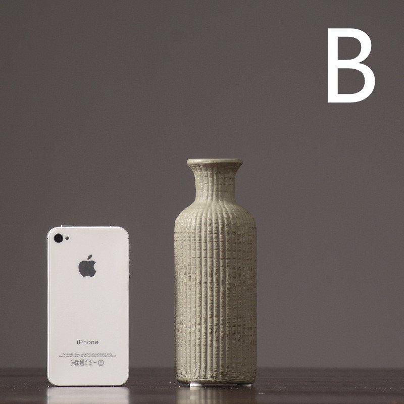 Elegant Gray Ceramic Floral Vase Pot