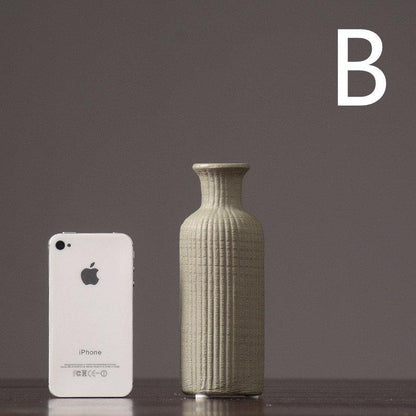 Elegant Gray Ceramic Floral Vase Pot